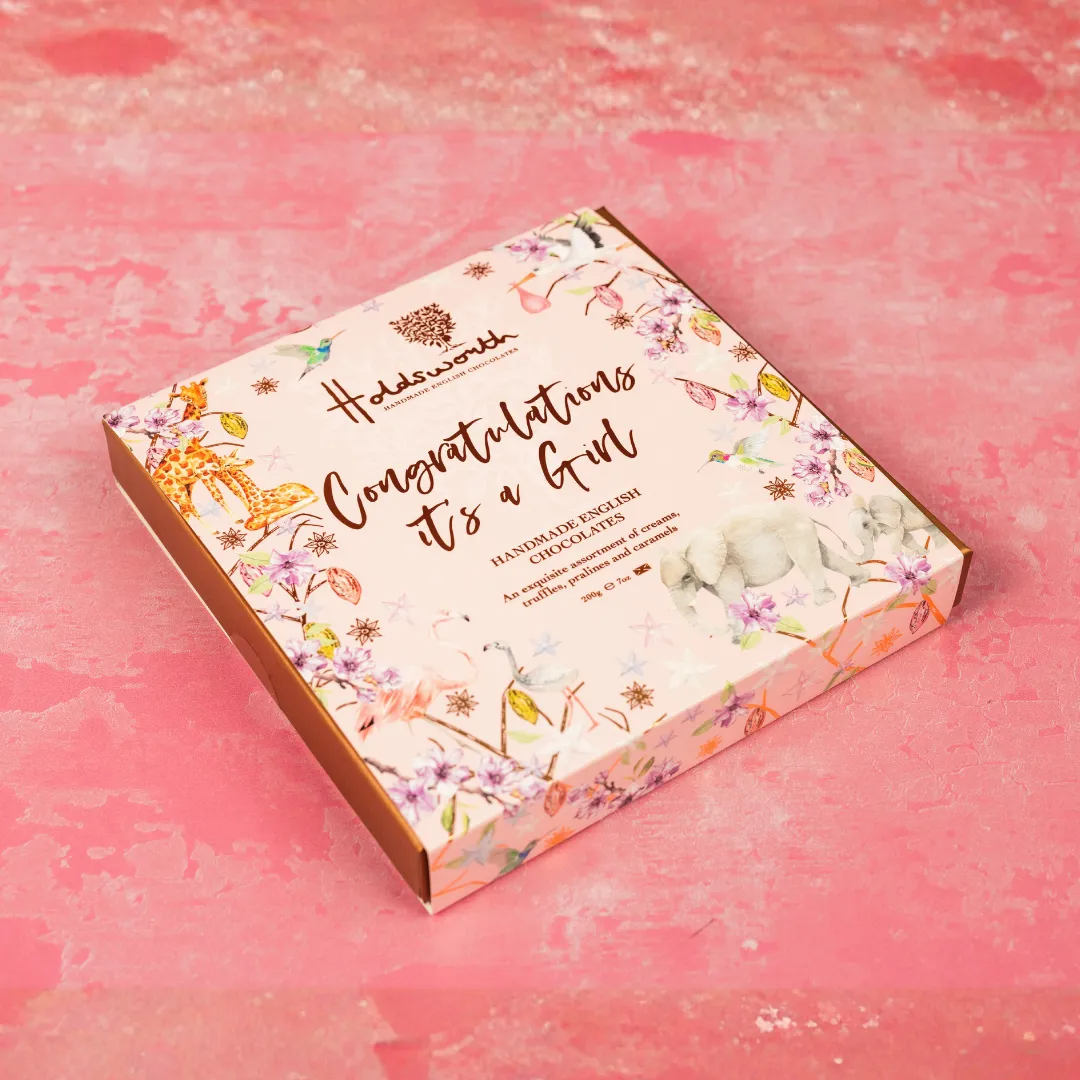 Holdsworth It's A Girl Gift Box bonbons 110g roze