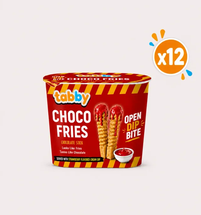 Tabby Choco Fries drumstick chocolade 40g x12 melk