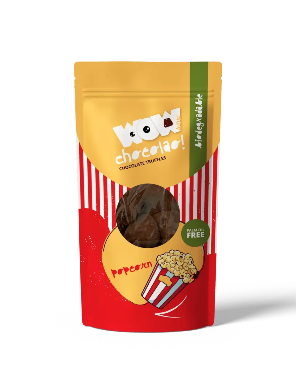 WOW Chocolao Popcorn truffels 200g zoete filmavond zak
