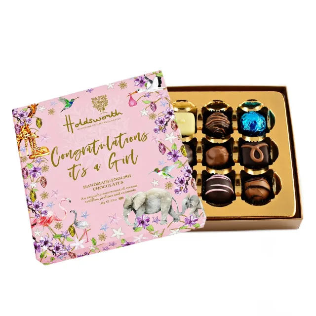 Holdsworth It's A Girl Gift Box bonbons 110g roze