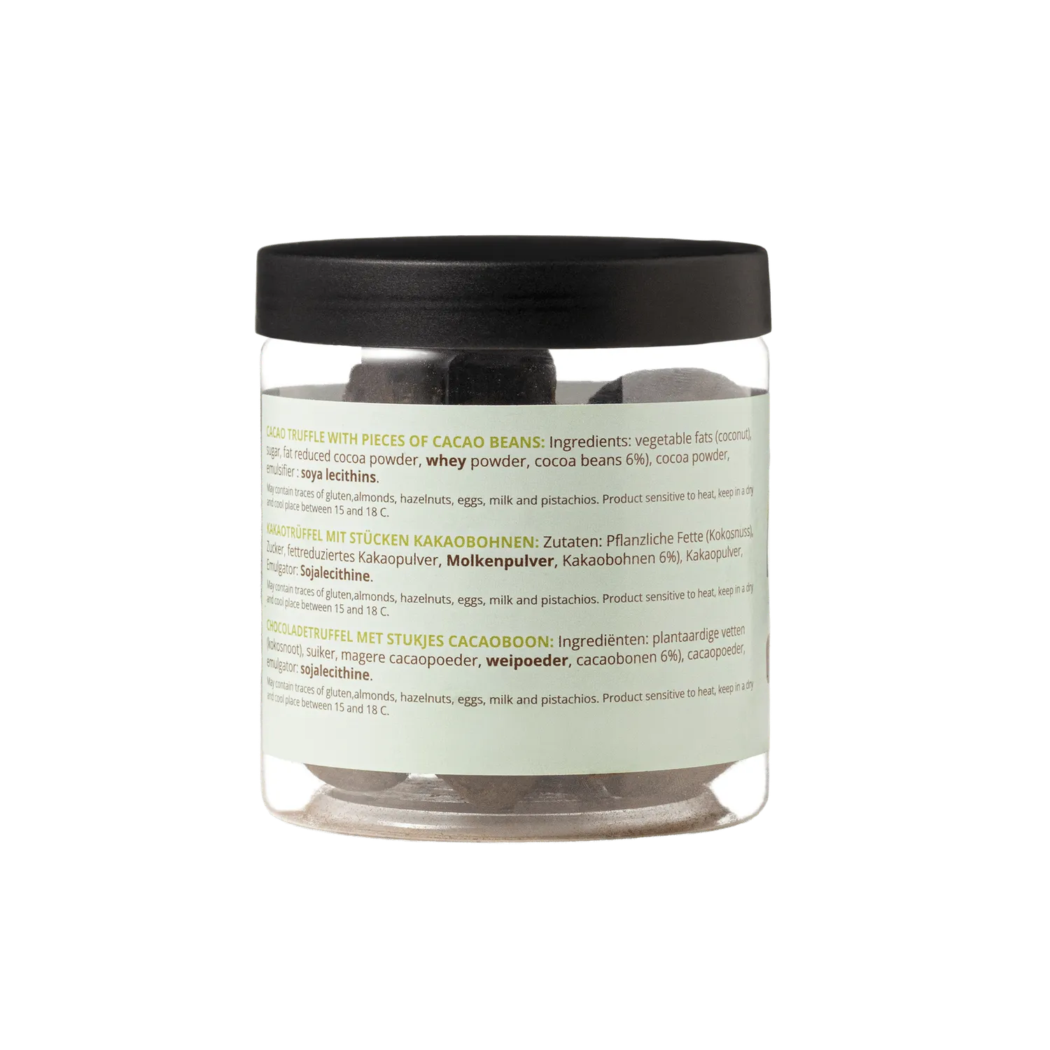 WOW Chocolao Cacaonibs chocoladetruffels cadeaupot 130g crunch