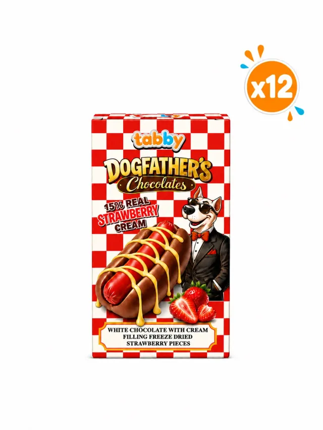 Tabby Dog Fathers Strawberry chocolade hotdog 40g x12