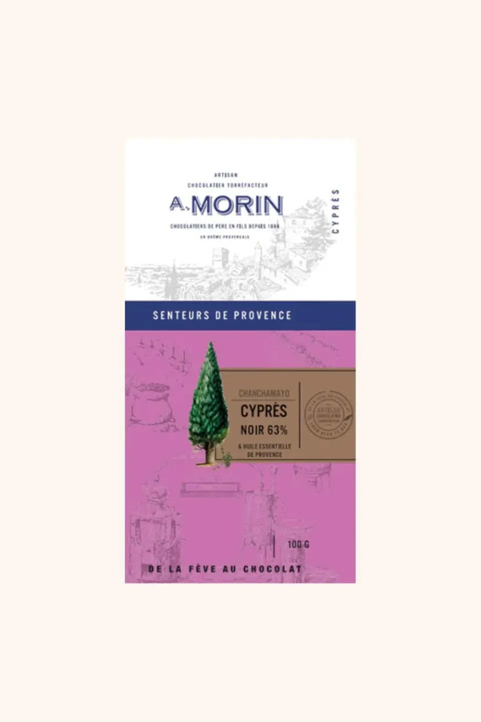 Morin Peru Cyprès 63% pure chocolade 100g citrus