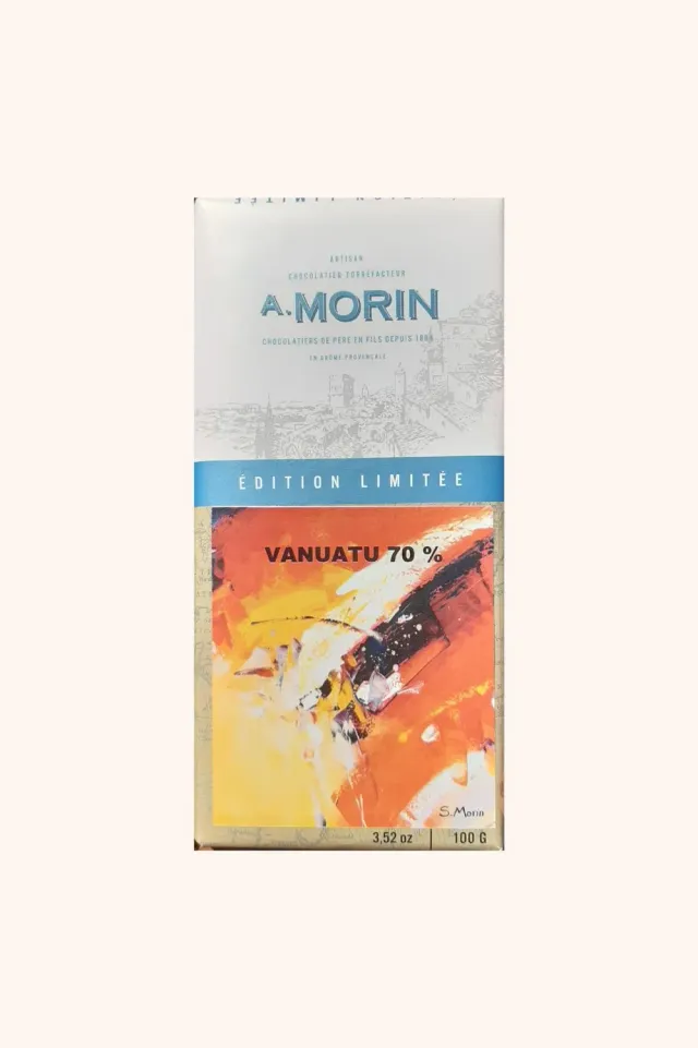 Chocolaterie Morin Vanuatu 70% reep 100g houtig fruit