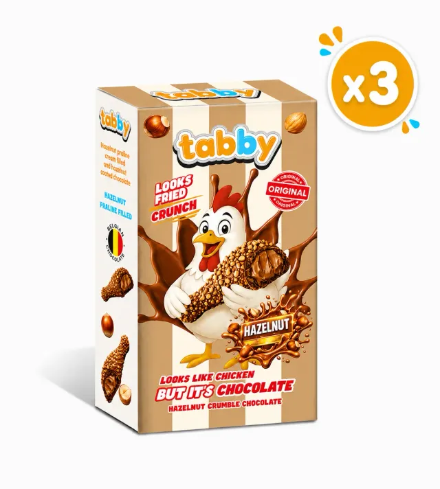 Tabby Drumstick Hazelnut chocolade 3x50g hazelnoot