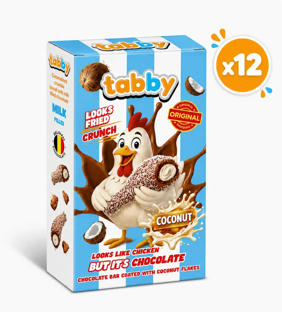 Tabby Chicken Chocolate Coconut Drumstick chocolade 12x50g kokos