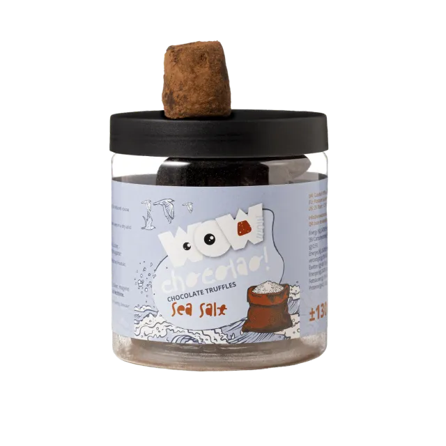 WOW Chocolao Zeezout truffels pot 130g Guérande