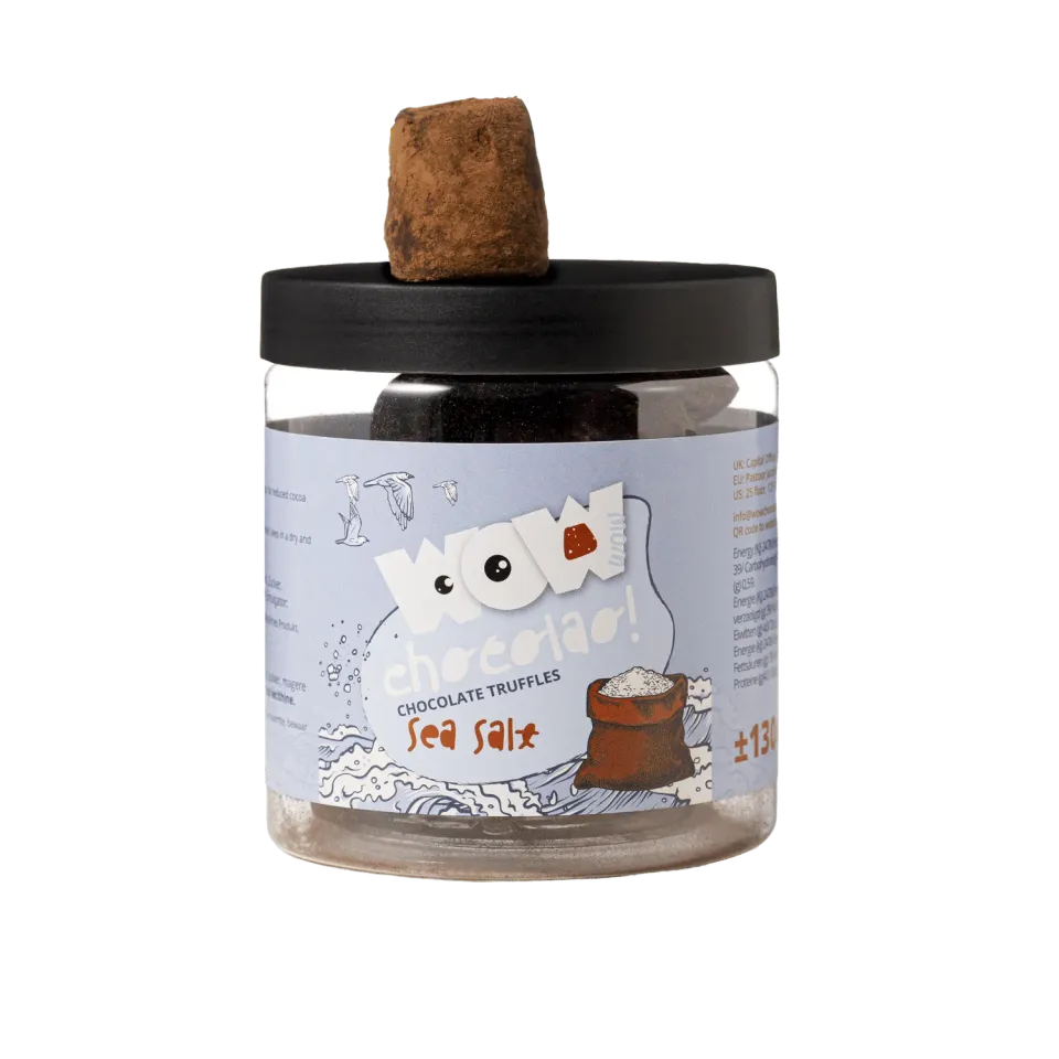 WOW Chocolao Zeezout truffels pot 130g Guérande