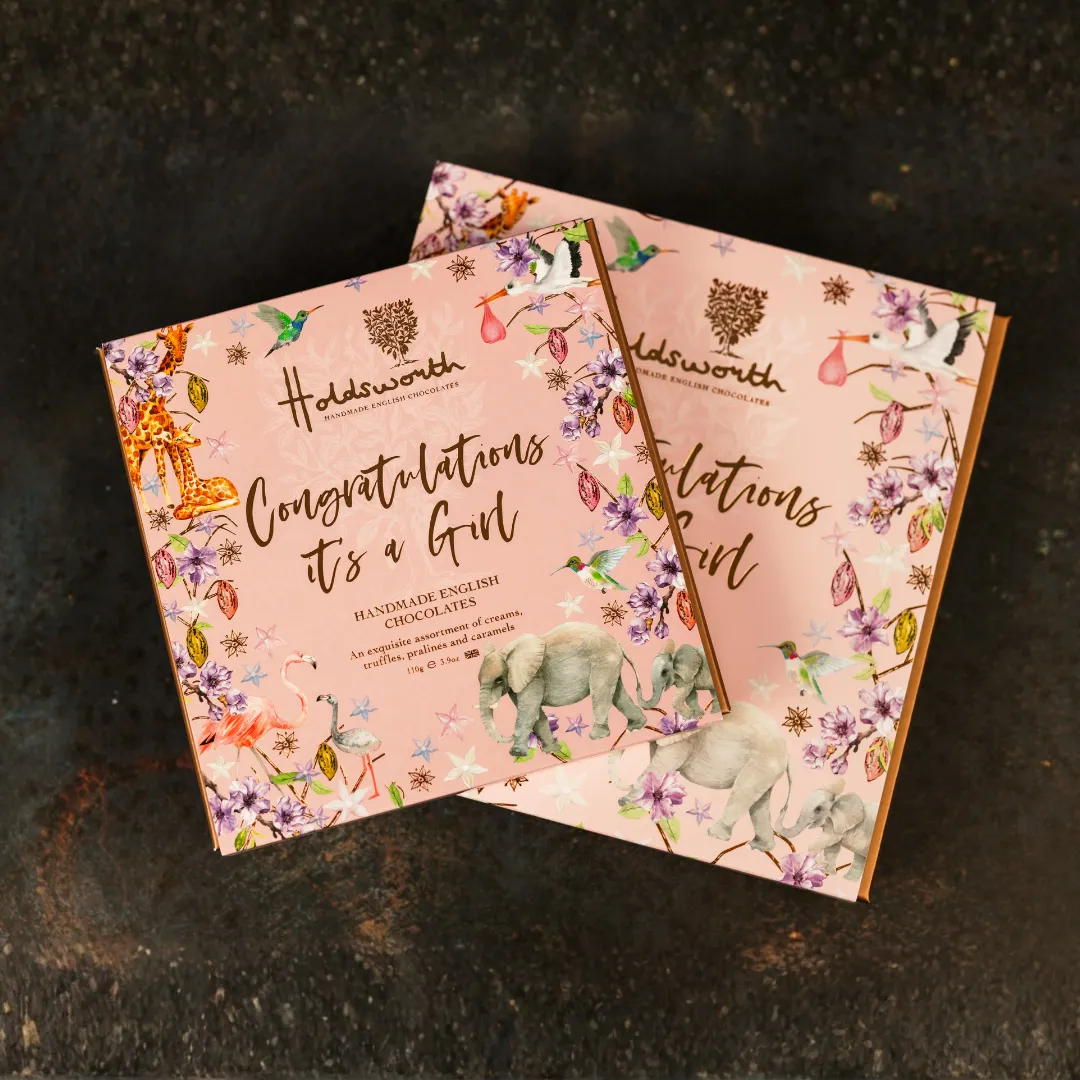Holdsworth It's A Girl Gift Box bonbons 110g roze